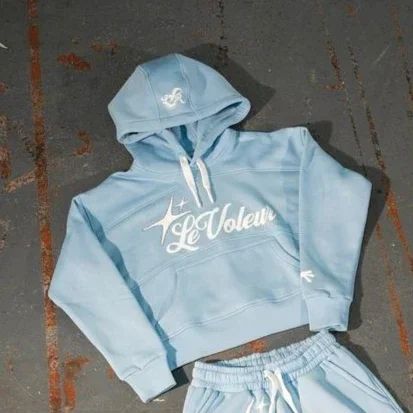 American Retro Sakura Hoodie Sweatpants Two Piece Set Y2K Mens and Womens Sportswear Fashion Casual Pullover Casual Pants Set
