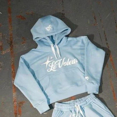 American Retro Sakura Hoodie Sweatpants Two Piece Set Y2K Mens and Womens Sportswear Fashion Casual Pullover Casual Pants Set