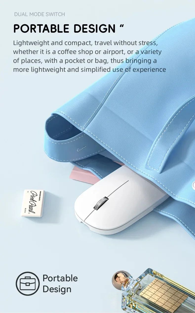 Xiaomi Wireless Mouse Bluetooth Silent 2.4G Dual-mode Type-C Charging Ergonomic Morandi Portable Laptop Office Gaming Mouse