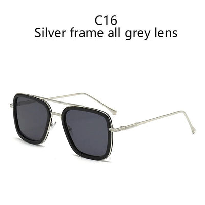 High Quality Iron Man Tony Stark Fishing Sunglasses Square Outdoor Sport Fishing Glasses Men Spider Eyewear Sports Sun Glasses
