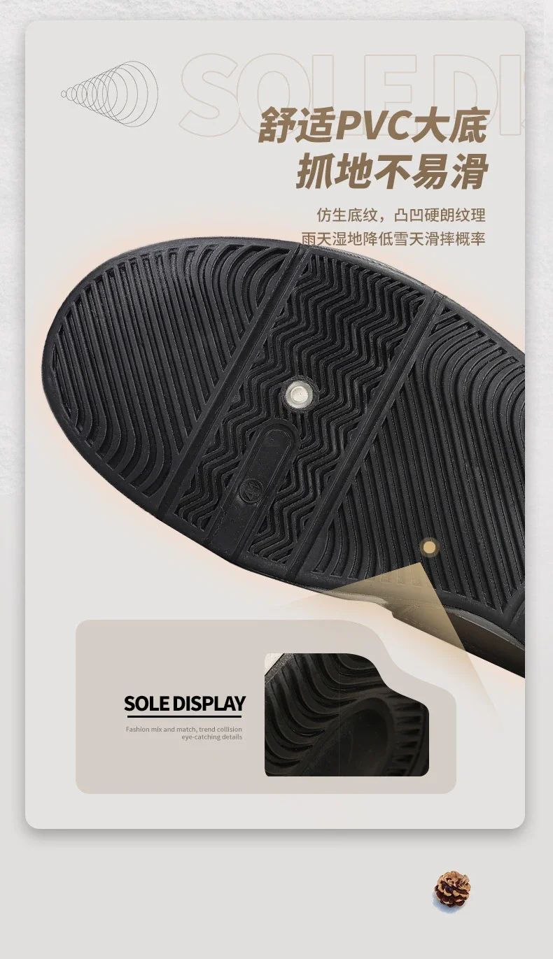 Men's Winter Plus Velvet Warm High-top Down Bread Shoes Waterproof and Non-slip Cotton Shoes Men's Big Boots==bottes Pour Hommes