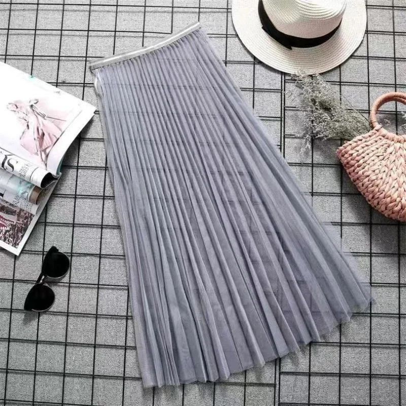 Transparent Sexy Lace Mesh Skirt Elastic High Waist Black White Tulle  Mini Skirts Womens Skirt  Korean Fashion