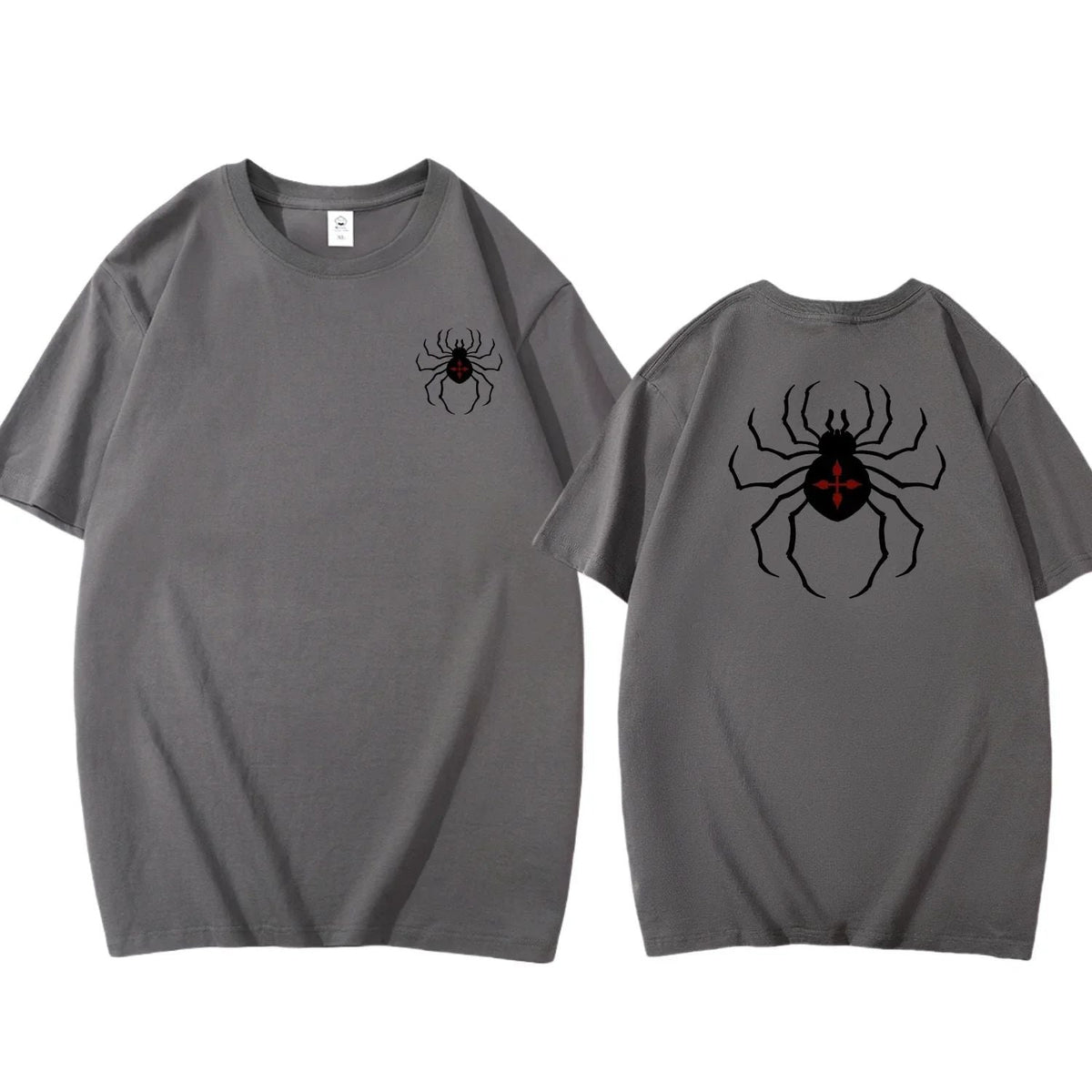 Pure Cotton Men's t shirt Y2k Spider Print T-shirt Casual Street Loose Women's T-shirt vintage graphic t shirts for men