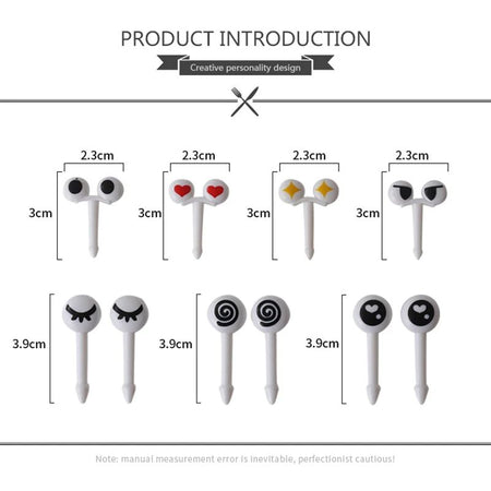 10/30/50Pcs Mini Skewers Cute Cartoon Eyes Kawai Lunch Bento Box Food Fruit Picks Fork Sticks Buffet Sandwich Toppers Decor fork