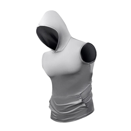 Men's Quick Dry Vest with Hoodies Solid Color GYM Tank Top Tees Summer Men's Sleeveless Pullover Fitness Swimming Running Shirt