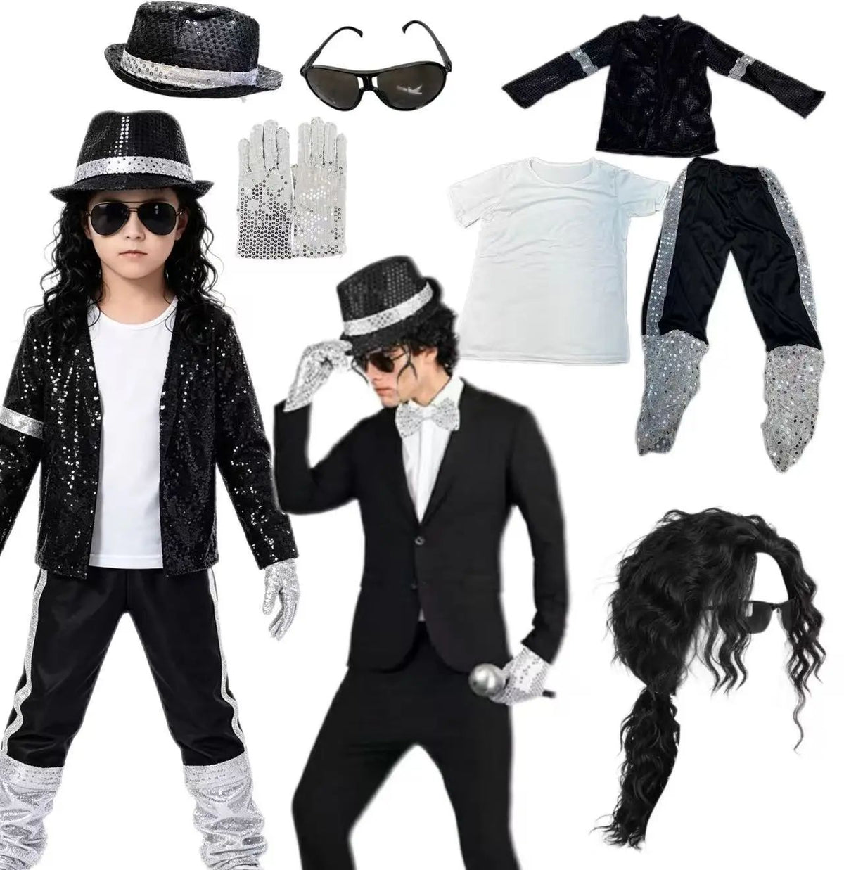 80s 90s Hip Hop Michael Jackson 5 Costume Boys Superstar Singer Outfit Halloween Carnival Stage Dance Cosplay Party Wear