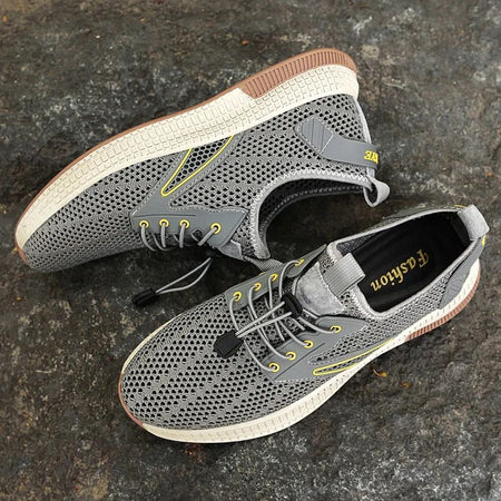 Outdoor Men Casual Shoes Genuine Leather Mens Shoes Brand Climbing Hiking Travel Shoes  Breathable Man Sneakers Summer Footwear