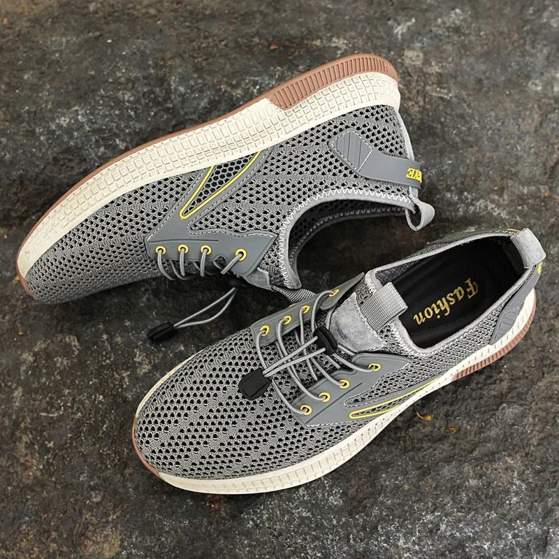 Outdoor Men Casual Shoes Genuine Leather Mens Shoes Brand Climbing Hiking Travel Shoes  Breathable Man Sneakers Summer Footwear