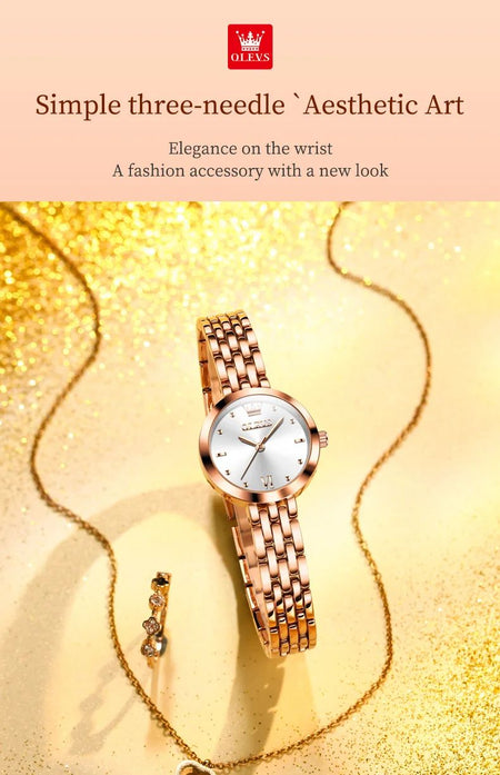 OLEVS 9992 Luxury Women's Watches Elegant Luxury Gold Watch for Women Quartz Waterproof Wristwatches Ladies Relojes Para Mujer