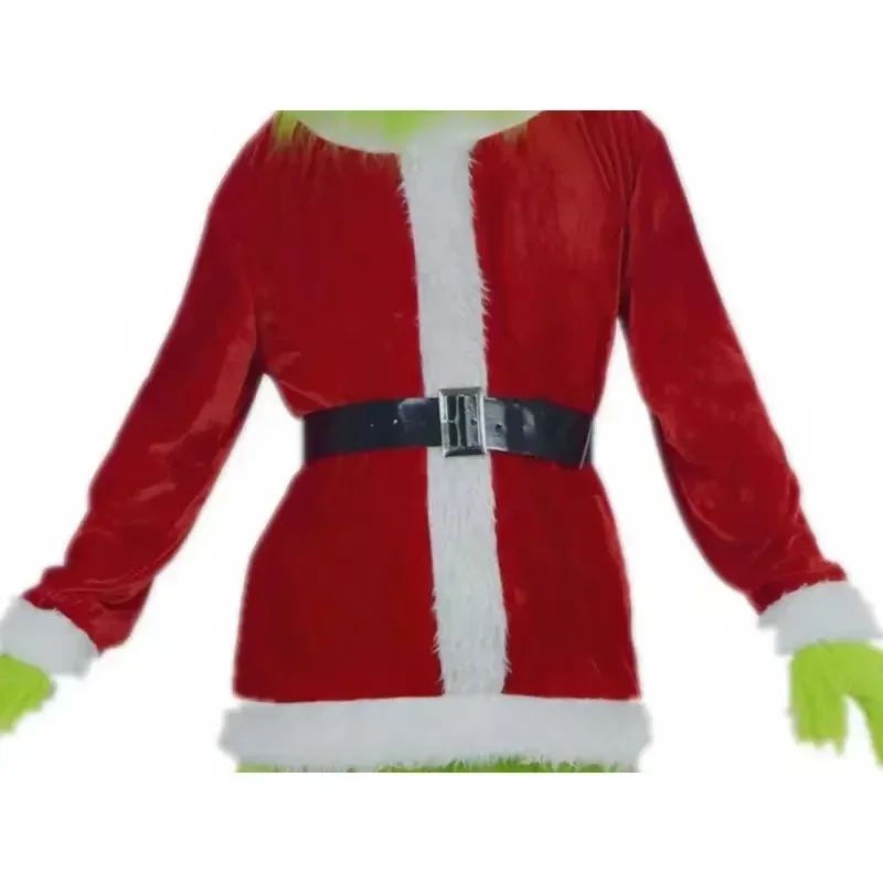 New Christmas Costume Cosplay Clothes Dress Up Santa Claus Weird Green Haired Party Performance Costume