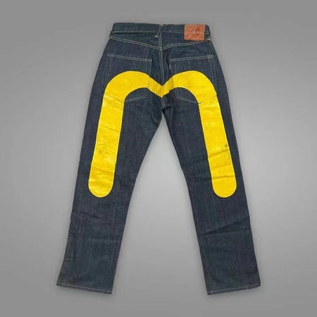 Jeans Women Gothic Y2K Retro Streetwear Black Cargo Punk Vintage Kpop Print Wide Leg Denim Panrts Female Autumn Trousers Pants