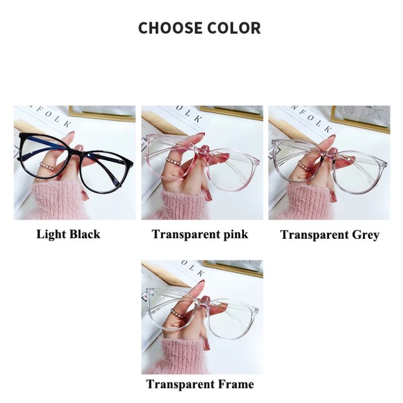 New Big Frame Anti-blue Light Near Sight Glasses Finished Myopia Glasses for Women Men Optical Prescription Eyewear 0 To -6.0