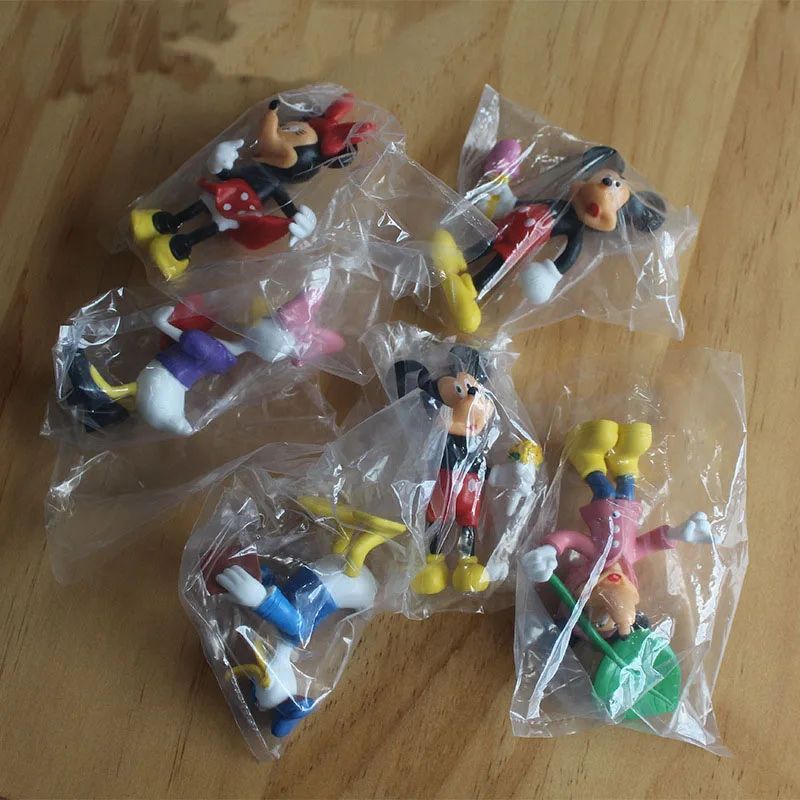 Disney Mickey&Minnie Mouse Action Figures Doll Toy Cartoon Mickey Minnie Goofy Dog PVC Cake Decoration Children Christmas Gift