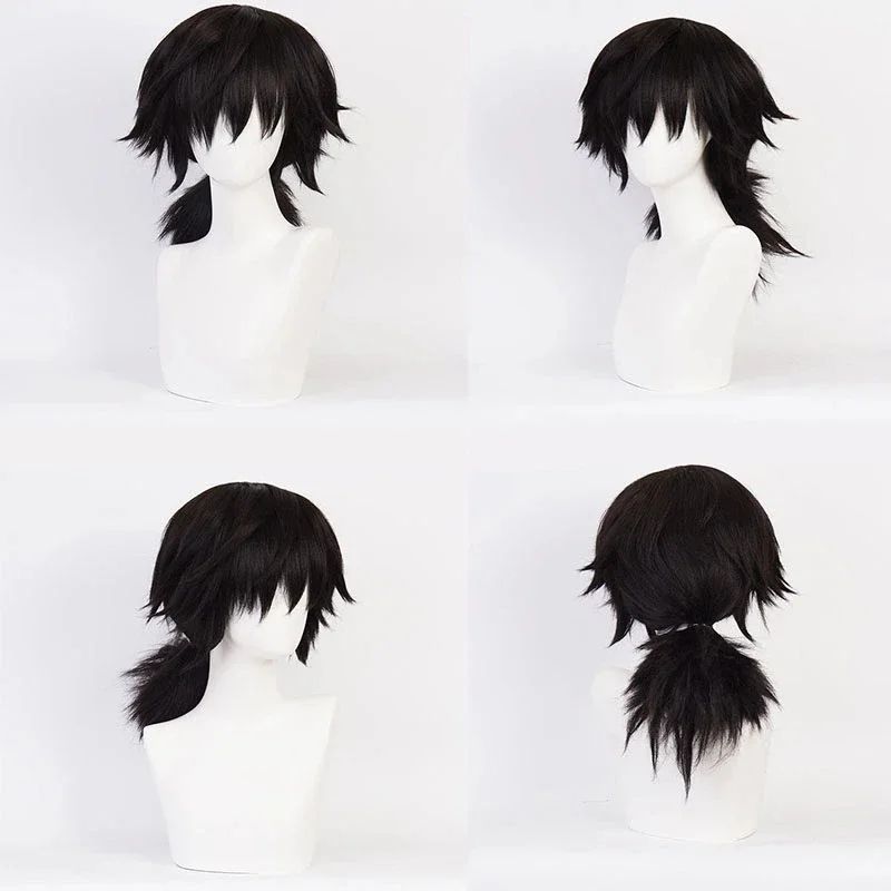 Anime character Tomioka Giyuu cosplay costume accessory set uniform swordsman outfit wig children adult gift