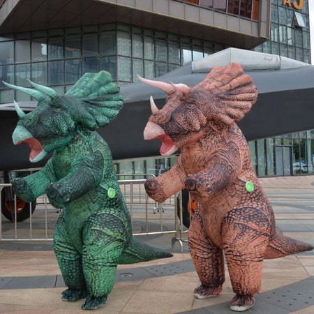 Inflatable Dinosaur Costume Blow Up Triceratops Costumes for Adults Fancy Dinosaur Party Halloween Cosplay Costume