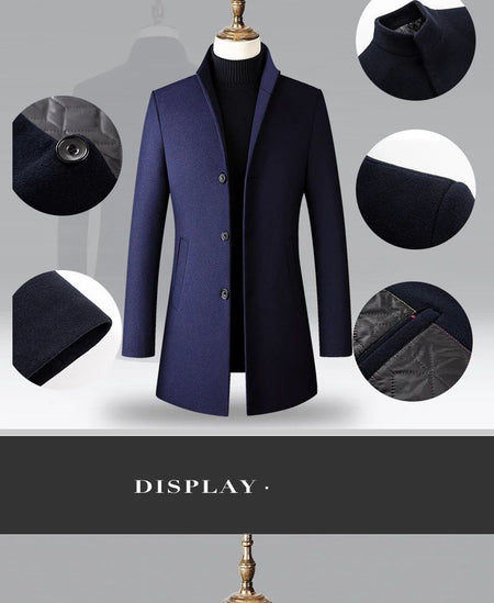 TFETTERS Brand Trench Coat Korean Fashion Business Casual Stand Collar Long Jackets for Men 2025 Autumn Windbreaker Winter Coats