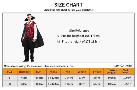 Adult Vampire Costume Men's Medieval Gothic Costume Set Suitable for Halloween Parties Movie Theme Cosplay Costume