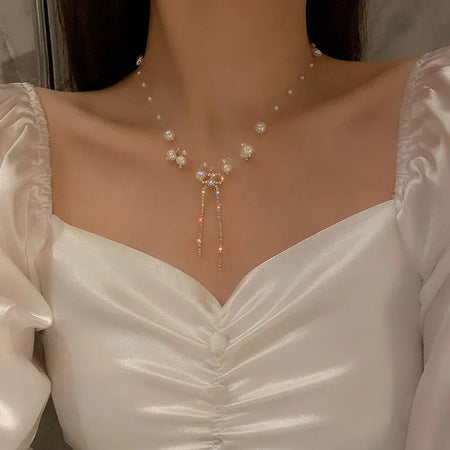 Exquisite Dolphin Star Blue Crystal Pendant Necklace For Women Fashion Personalized Daily Accessory Party Jewelry Birthday Gifts