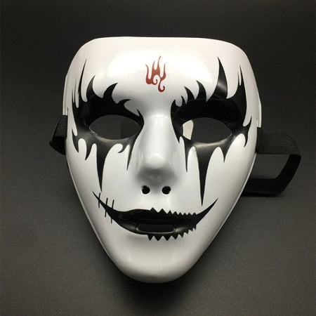 Halloween Props Masquerade Performance Full Face Mask Hand-painted White Street Dance Adult Eye Mask Death Clown Black Gold