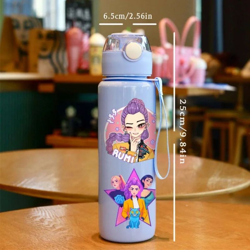 Kpop Demon Hunter Water Bottle with Straw 700ml Kids Summer Anime Cup Girls Boys Outdoor Sport Mug School Office Accessory Gift