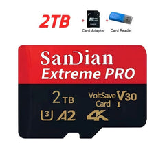 Micro Memory Cards 128GB Original TF Card 1TB/2TB High Capacity Flash Card Class10 High-rate SD Card for PC/phone/Camera/Mac