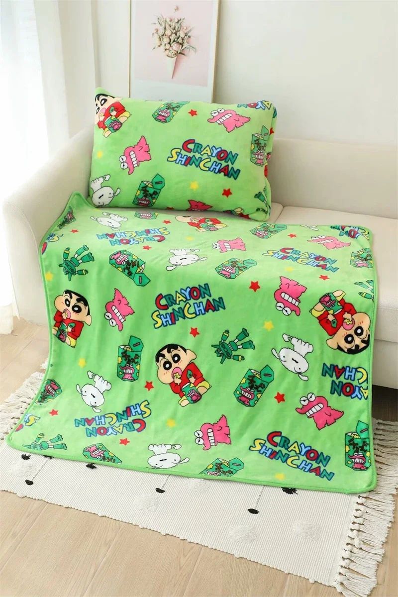 Cartoon Crayon Shinchan Flannel Blanket Single Size Sleeping Blanket Comfort Japanese Style Blanket Bedroom Bedspread Girl Kids