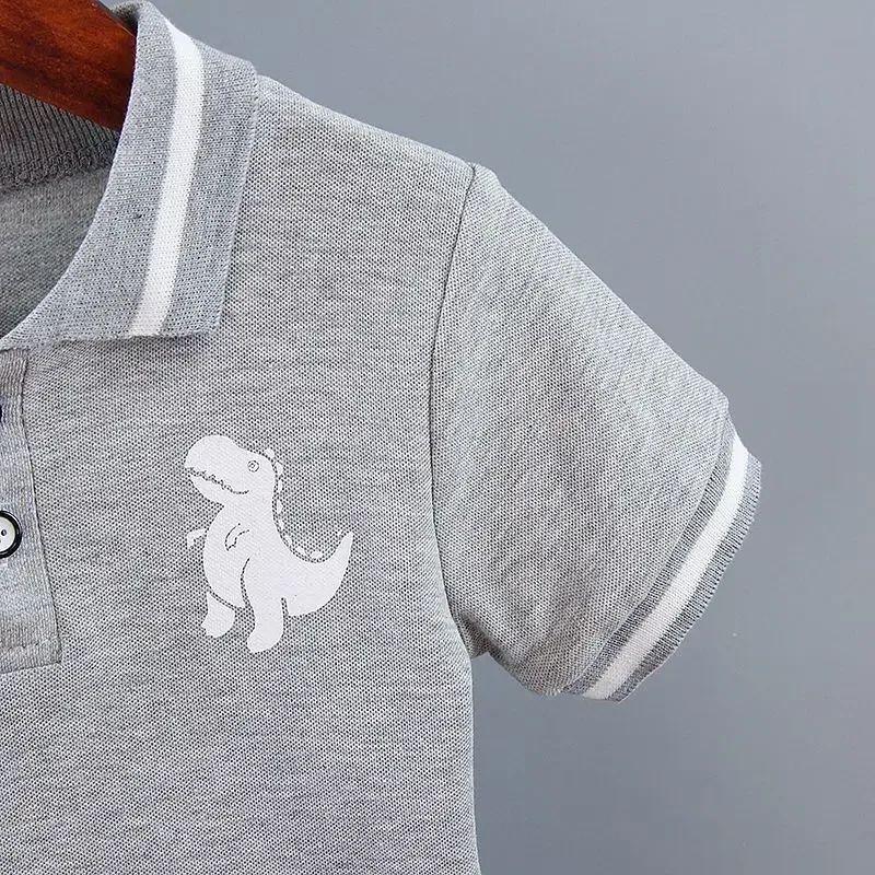 Summer Kids Outfits Baby Boys Clothes Set Dinosaur Printed Turn-down Collar T-Shirts Tops+ Shorts 2PCS/Suit Infant Clothing Sets