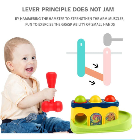 Engaging Pop-Up Hammer Toy for Babies Educational Stacking Balls Game Toys Gifts for Children's Preschool Fun for Boys Girls
