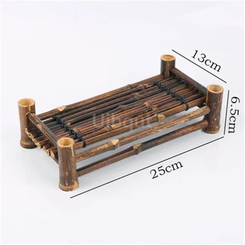 Vintage bamboo sushi dish bamboo fence Japanese Korean fence plate Cuisine Sushi Boats Bamboo Creative Exquisite Sushi Tools
