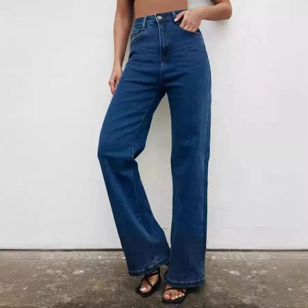 High Waist Wide Leg American Style Summer Casual Women's Jeans Floor Length Design Sensation Fashionable Chinese Brand