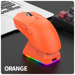 X11 PAW3311 Tri-Mode Wireless Mouse Bluetooth Mouse 12000 DPI Gaming Mouse RGB Touch Magnetic Charging Base BT/2.4G/Wired Mice