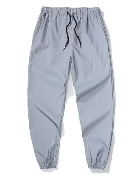 Night Reflective Casual Pants Men's Elastic Waist Fashion Skateboard Trousers Streetwear Hip Hop Harajuku Jogger Sweatpants Male