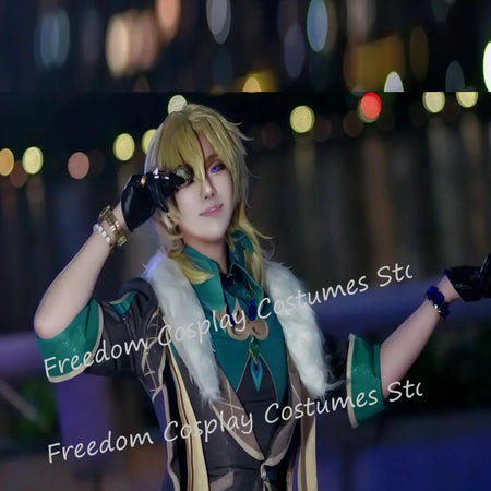 Aventurine Cosplay Costume Wig for Game Honkai: Star Rail Costume Handsome Fashion Combat Role Play Carnival Outfits with Hat