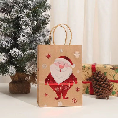 Christmas Kraft Paper Handbags 2026 Xmas Gifts Bag Merry Christmas Decor For Home Cristmas Navidad New Year Packing Bags