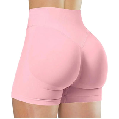Summer High Waisted Yoga Shorts for Women Fashionable and Sexy Running Fitness Pants Solid Color Yoga Leggings Elastic Tights