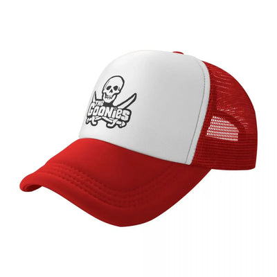 The Goonies Mesh Baseball Caps Fashion Sun Caps Skull and Cross Bones Hat Breathable Snapback Sun Hats Wholesale New Trucker Cap