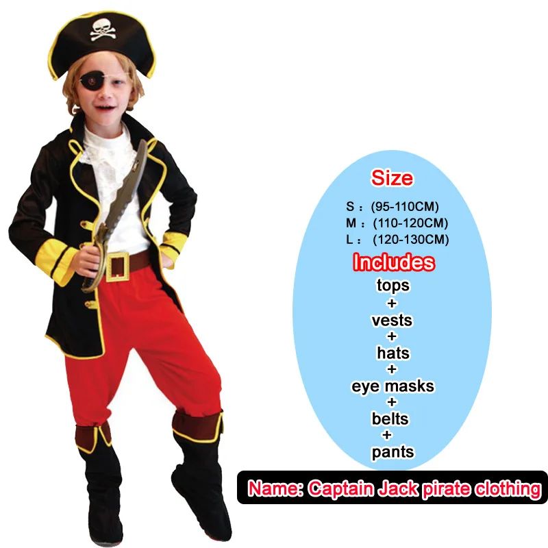 Halloween Children's Pirate Costume Boy Boy Children's Pirate Costume Preschool Fantasy Children's Role Playing Costume