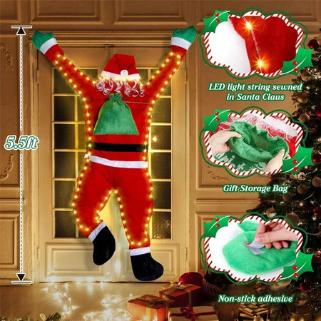 Santa Claus Climbing Wall Climb the wall/climb the window/climb the car/climb the door roof balcony garden Christmas outfit