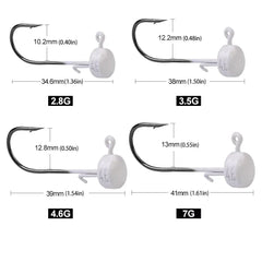 5pcs Fishing Hooks 2.8g 3.5g 4.6g 7g Ned Mushroom Head Jig Sharp Barbed Hook For Soft Worm Lures Jigging Fishing Tools