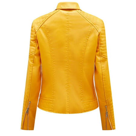 Black Women Faux Leather Jacket Spring Autumn Zipper Casual Pu Coat Female Biker Outerwear Ladies Clothes S-XXXL