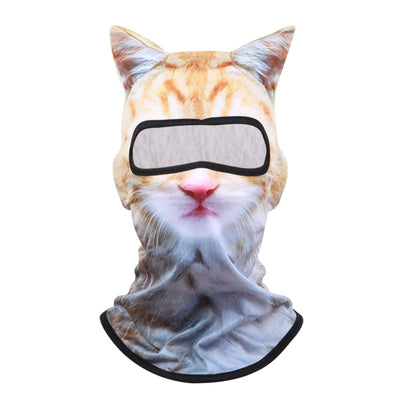 Cute 3D Cat Balaclava Full Face Hood for Men Women, Animal Ski Mask for Snowboard Motocross, Winter Warm Face Cover Gift