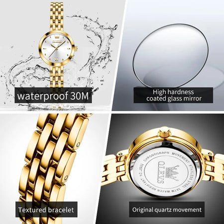 OLEVS 9992 Luxury Women's Watches Elegant Luxury Gold Watch for Women Quartz Waterproof Wristwatches Ladies Relojes Para Mujer