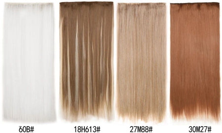 16 Clips in Hair Extensions 24Inchs Long Straight Hairstyle Synthetic Blonde Black Hairpieces Heat Resistant Fake Hair 6Pcs/Set