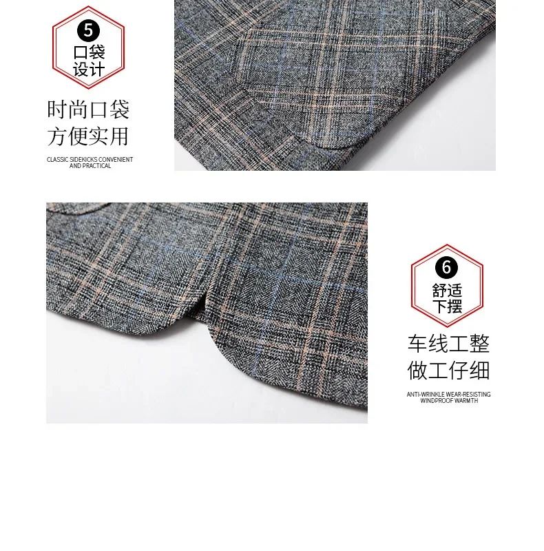 2024 New Spring Autumn Blazers Men Slim Fit British Plaid Formal Suits Male Jackets Party Wedding Business Casual Blazers Men