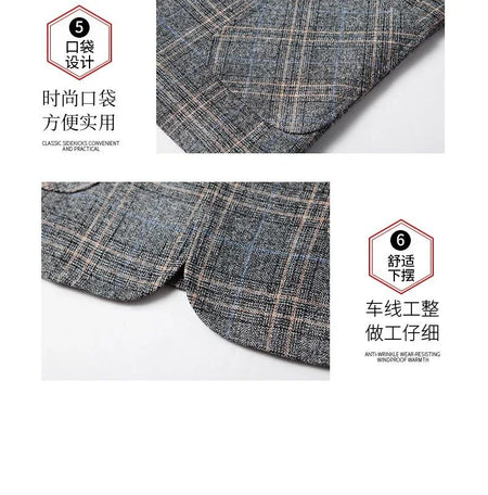 2024 New Spring Autumn Blazers Men Slim Fit British Plaid Formal Suits Male Jackets Party Wedding Business Casual Blazers Men