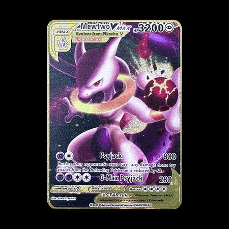 Pokemon 183200 Points High Hp  Gold Black English French Metal Cards Vmax Mega GX Game Collection Cards Charizard Pikachu Mewtwo