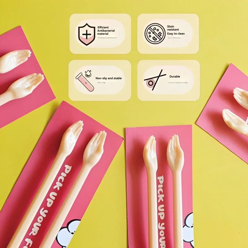 A pair Creative Palm Chopsticks Kitchen supplies Reusable chopsticks Plastic small hands cat claws chopsticks
