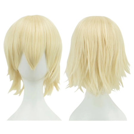 Synthetic Unisex 12 Inches Short Cosplay Hair Party BOB Wigs with Bangs Pink Blonde Orange Halloween Costume Lolita Wig