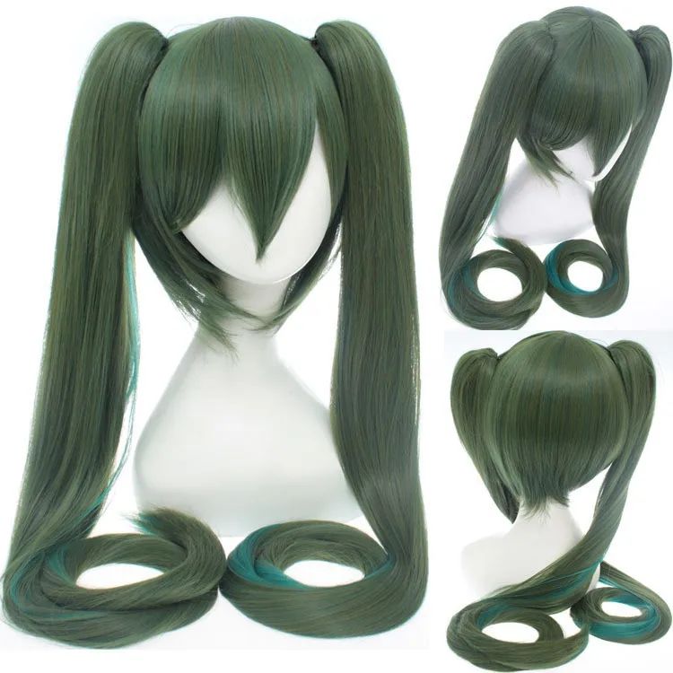 28 Colors Mi Ku Cosplay Wig Long Heat Resistant Synthetic Hair Clip Ponytails Halloween Party Wigs + Wig Cap Snow Mi Ku