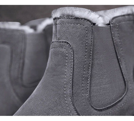 2025 New Men Boots Winter Warm Plush High Tops Leather Casual Shoes Outdoor Fashion Snow Boots